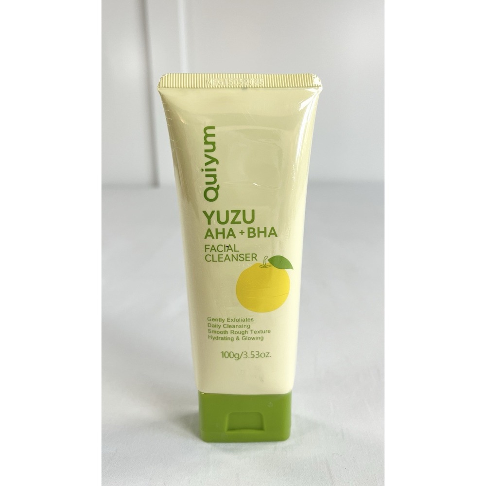 New Quiyum Yuzu AHA BHA Facial Cleanser 100g 3.53oz Exfoliating Hydrating Wash